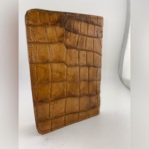 Double Side Brown Real Crocodile Skin Leather Men's Bifold Wallets​​​​​​​​​